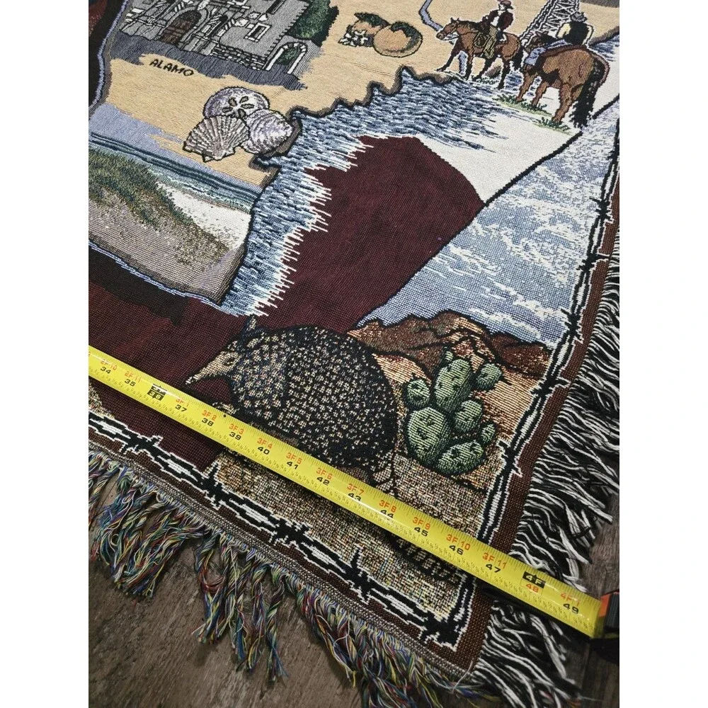Texas State Woven Cotton Tapestry Blanket - Made in USA (64x49)